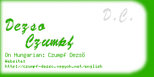 dezso czumpf business card